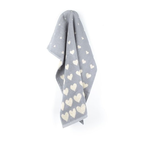 Bunzlau Castle Keukenhanddoek Hearts Grey Bunzlau Castle Keukenhanddoek Hearts Grey