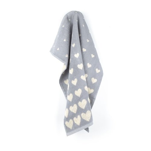 Bunzlau Castle Keuken handdoek Hearts grey