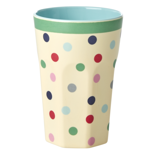 Rice Melamine Tall beker 'Believe in Red Lipstick' Dots Rice Melamine Tall beker 'Believe in Red Lipstick' Dots