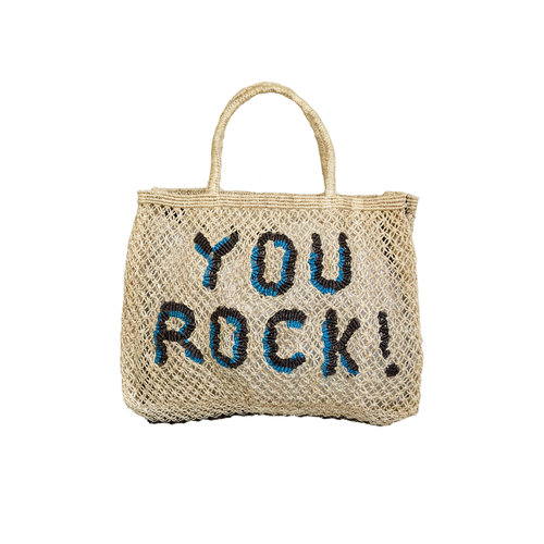 the Jacksons Shopper Jute S You Rock! natural/turquoise/black the Jacksons Shopper Jute S You Rock! natural/turquoise/black
