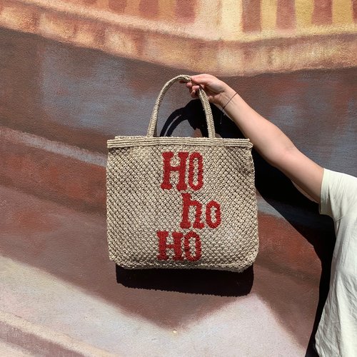 the Jacksons Shopper Jute L Ho Ho natural/red the Jacksons Shopper Jute L Ho Ho natural/red