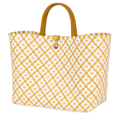 Handed By Shopper Motif L mustard/white