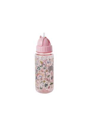 Rice Flasche Plastik Jungle Animals rosa