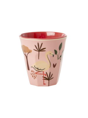 Rice Melamine Kids Tasse S Pink Jungle Animal