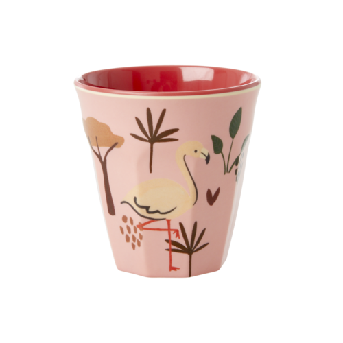 Rice Melamine Kids Tasse S Pink Jungle Animal