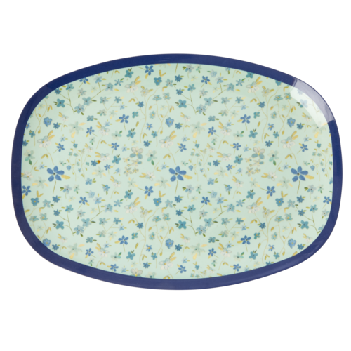 Rice Melamine ovaal bord Blue Floral Rice Melamine ovaal bord Blue Floral