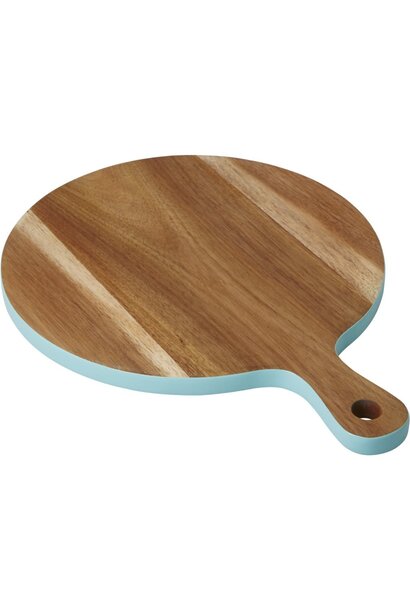 Ronde houten plank small met Mint rand