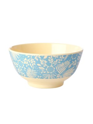 Rice Melamine bowl Fern & Flower blue