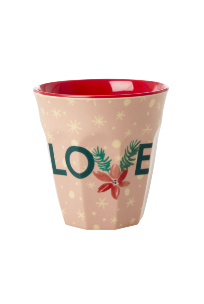 Melamine cup Pink Love Christmas
