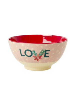 Rice Melamine kom Pink Love Christmas