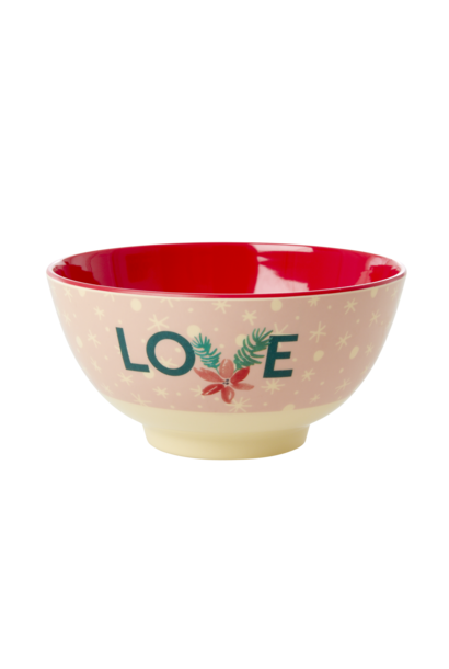 Melamine kom medium Pink Love Christmas