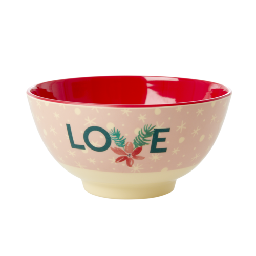 Rice Melamine kom Pink Love Christmas