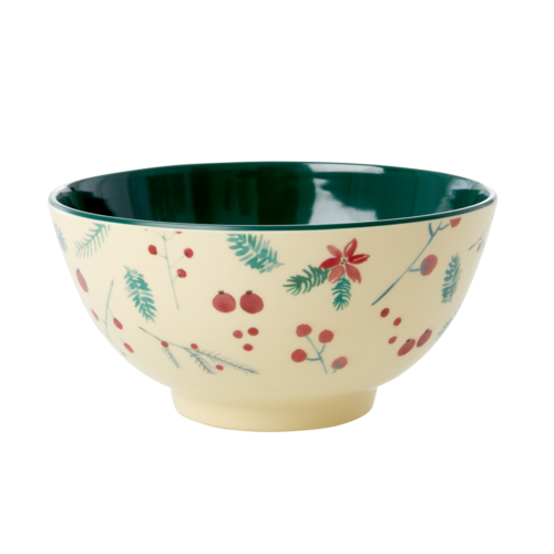 Rice Melamine bowl Poinsettia Christmas