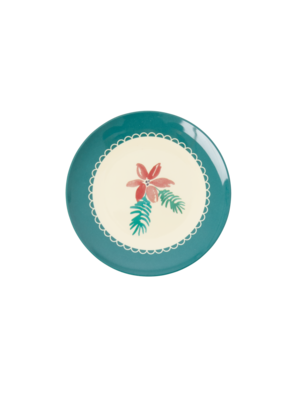 Rice Melamine dessert bord Poinsettia Christmas