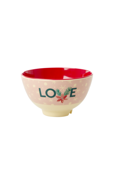 Melamine kom small Pink Love Christmas