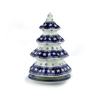Weihnachtsbaum Teelichthalter 22cm Blue Stars