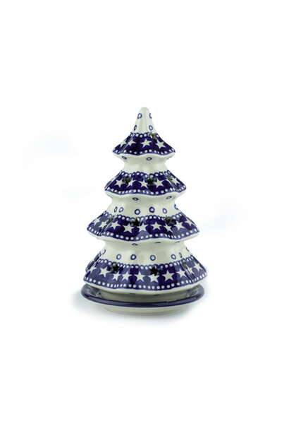 Christmas tree Tealight holder 22cm Blue Stars