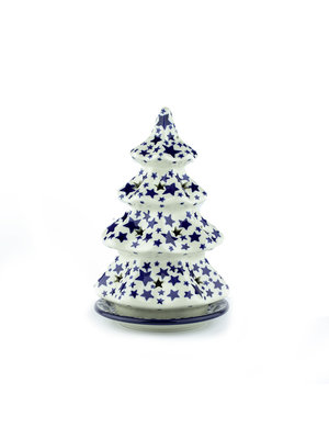Bunzlau Castle Weihnachtsbaum Teelichthalter 22cm White Stars