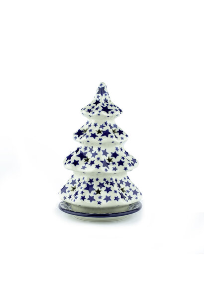 Christmas tree Tealight holder 22cm White Stars
