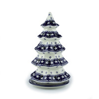 Weihnachtsbaum Teelichthalter 25cm Blue Stars