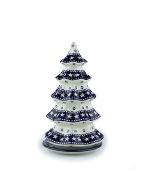 Bunzlau Castle Weihnachtsbaum Teelichthalter 25cm Blue Stars