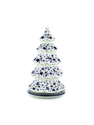 Bunzlau Castle Weihnachtsbaum Teelichthalter 25cm White Stars