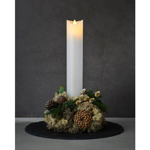 Sirius Sara Advents candle LED Ø4,8xh29cm white/gold