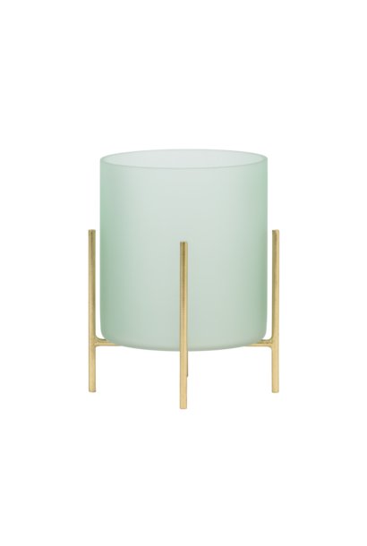 Tealight holder on foot Seafoam frosted