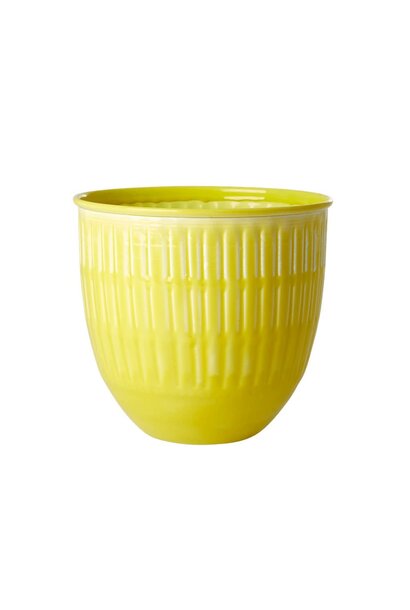 Flowerpot metal large yellow - Choose Happy