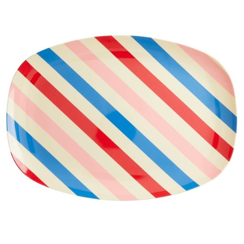 Rice Melamine ovaal bord Candy Stripes Rice Melamine ovaal bord Candy Stripes