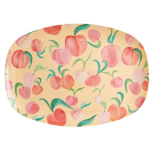 Rice Melamine oval plate Peach