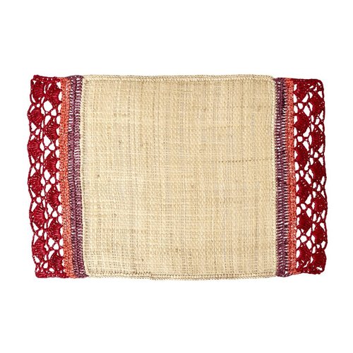 Rice Placemat Raffia rechthoek paars