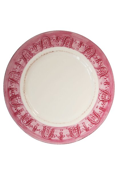 Aardewerk schaal rond Pink