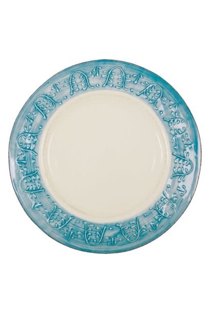 Aardewerk schaal rond Turquoise