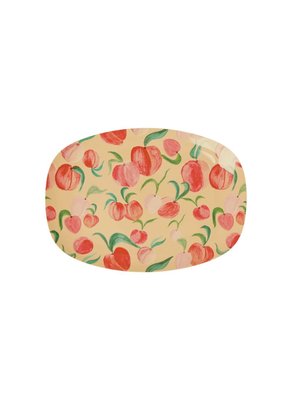 Rice Melamine oval plate small Peach