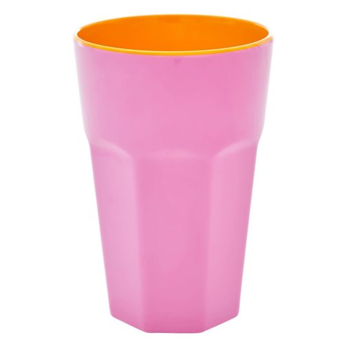 Rice Melamine Tall beker Pink & Orange two tone Rice Melamine Tall beker Pink & Orange two tone