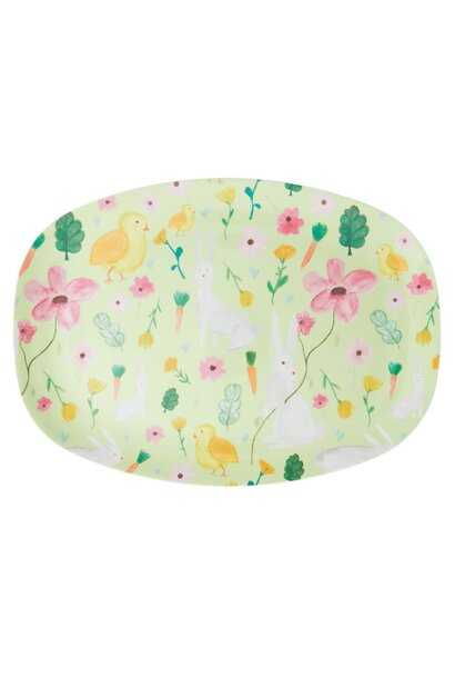 Melamine ovaal bord Easter groen