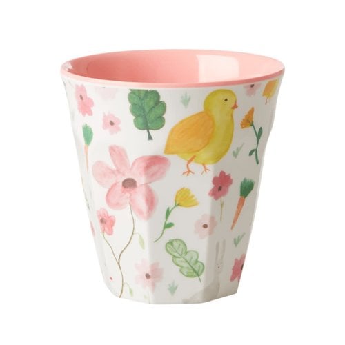 Rice Melamine beker Easter wit