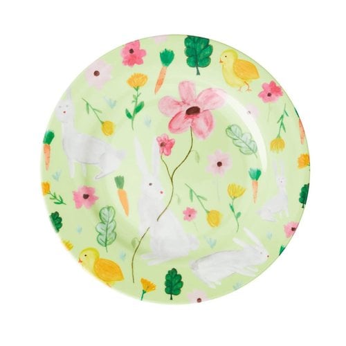 Rice Melamine lunch plate Easter green