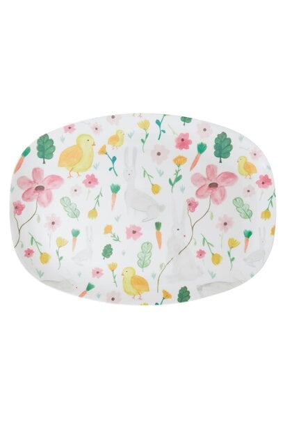 Melamine ovaal bord Easter wit