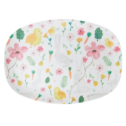 Rice Melamine oval plate Easter white