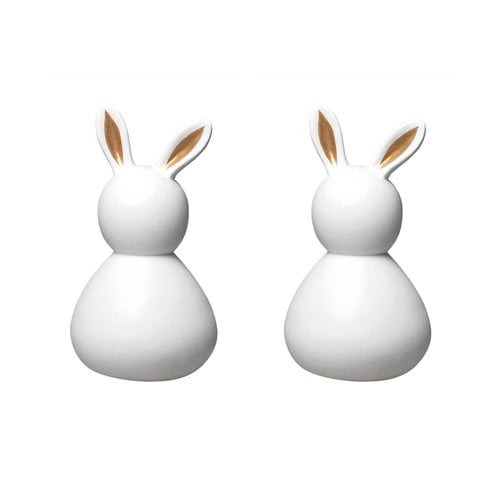 Räder Porcelain Easter Bunny Lady Gold S set/2 - 3 x 2.5 x 5 cm