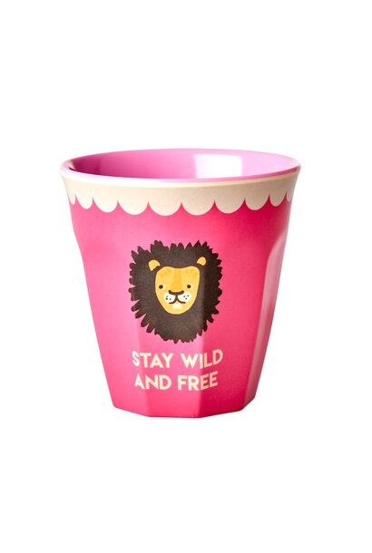 Melamine cup Fuchsia Lion