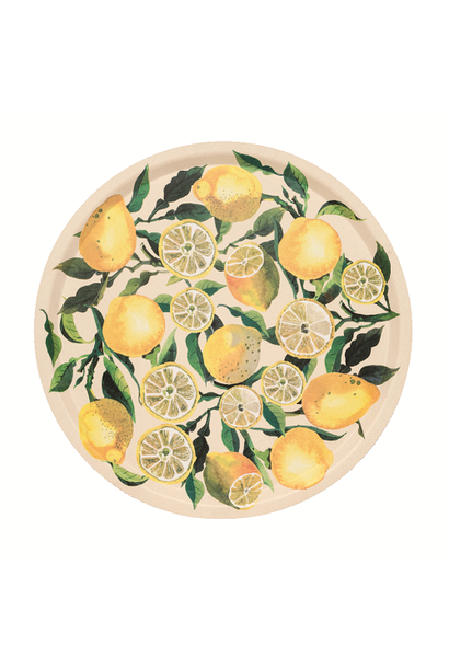 Tray birch Lemons round