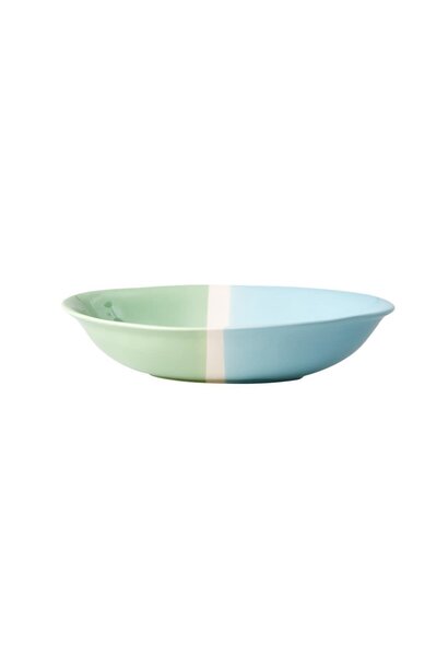 Aardewerk Salade kom in Mint & Pastel Green