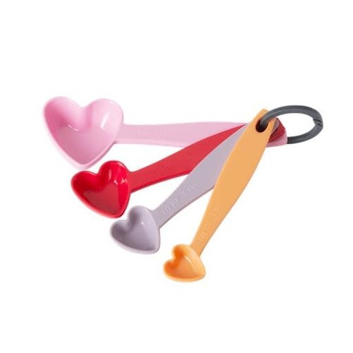 Rice Melamine Measuring Spoons Heart small set/4 Rice Melamine Measuring Spoons Heart small set/4