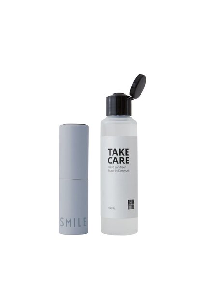 Take Care hand sanitizer met refill Light Blue - Smile