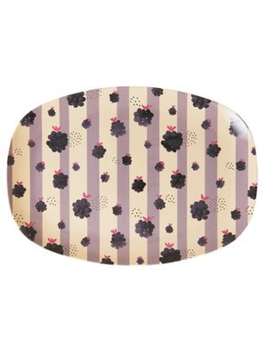 Rice Melamine ovaal bord Blackberry Beauty