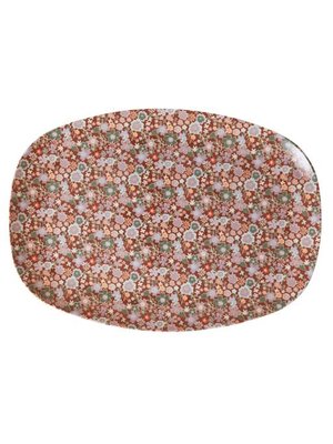 Rice Melamine ovaal bord Fall Floral brown