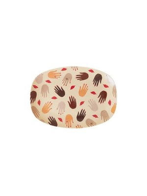 Rice Melamine ovaal bord small Hands and Kisses